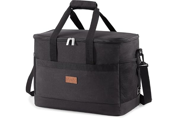 Lifewit Sac Isotherme 30L, Grand Format Glaciere Souple Isothermes, Portable Sacs Isotherm Courses Surgelés pour Voyage, Pique Nique, Camping, Plage, Noir