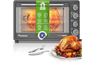TURBOTRONIC BY Z-LINE TurboTronic Four Compact avec Convection & Rôtissoire, 45L, 2000W – Mini Four Polyvalent pour Cuisson Rapide et Économique, Idéal pour Petites Cuisines et Camping