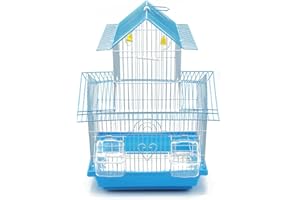 BPS BUENA PET SHOP BPS Gabbia Bird Cage Metallo con Alimentatore Bevitore Swing Hopper Bucket 2 Taglie M/L Colore Spedito a Caso (M: 30 x 23 x 47 cm) BPS-1207