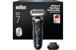 ‎BRAUN Braun Series 7 Rasierer Herren Elektrisch, Elektrorasierer mit 60 Min. Akku, Rasierapparat-Aufsatz, Kabelloser Nass- und Trockenrasierer, Wasserdicht, Made in Germany, 72-N1200si, Schwarz