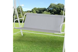Gemsaya Replacement Garden Swing Seat Cover, Durable 600D Oxford Fabric Waterproof Hammock Furniture Swing Chair Cover, Fit for 2 Seater Swing Chair 115 x 48 x 48 cm, Grey