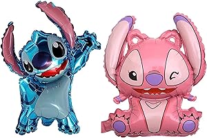 MADEOKOLTD Pink Lilo and Stitch Birthday Party Supplies Angel Kids Girls Tableware Decor (Angel+Stitch)