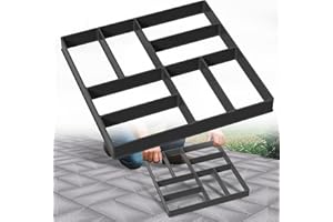 HENGMEI DIY Betonform Gehweg Form Gehwegen Schalungsform Gießform Pflasterform Schablone Terrassenformen Fliesenformen für Beton, Pflastersteine, Terrassenplatten (1 Stücke, Quadrat-03)