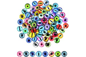 MIKIHAT Colorati Occhi di Vetro, 100pz x12mm, Vetro Occhi di Animali,Occhio di Dinosauro di Vetro, Occhi per pupazzi, Occhi di Bambola, Fai da Te Occhi Accessori, Bambole Pupazzi Monili Artigianato