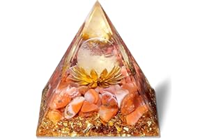 ‎GUJOXILA GUJOXILA Orgonit Pyramide Karneol Edelsteine Lotus Pyramiden Positive Energie Kristalle Heilsteine Bringt Glück Pyramide Weihnachten Spirituelle Geschenke Weihnachtsgeschenk