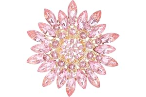 Blomma broscher för kvinnor strass solros brosch nål röd rosa blomma brosch markis krans broscher eleganta tillbehör smycken