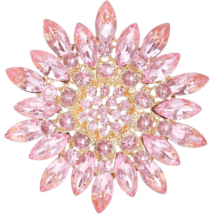 Goldene Satin Rose Brosche, Handgemachte Blumen Ans Produktbild-Vorschau 5
