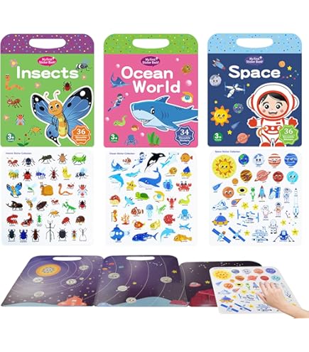 10 Pezzi Riutilizzabili Adesivi Libro Per 2 3 4 5 6 Anni