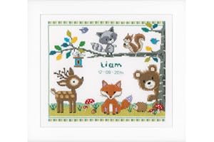 Vervaco Point De Croix Compté Kit Tableau Complet Set ANIMAUX DE LA FORÊT De Broderie Loisir Créatif Maison Decoration Cadeau DIY ca. 28 x 24 cm Counted Cross Stitch Embroidery