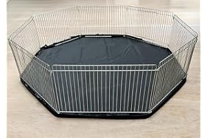 Double Dragon Mini Playpen Cage With Waterproof Floor Mat | 83.5x83.5x23Cm | Portable Octagonal Cage For Guinea Pigs, Hamsters & Other Small Pets | Cage With a Hinged Door & Latch | Easy to Assemble