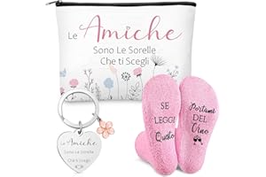 Xuniea Set Regalo per Amiche e Sorella Incluso Borsa Cosmetica per Amiche Calzini Portachiavi per Amiche Regali per Sorelle Regalo di Amicizia per Natale Compleanno
