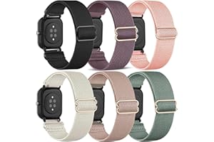 TUCOMO 6Pack Elastische Nylon Armband Kompatibel mit Amazfit GTR mini/GTS 4 Mini/GTS 4/GTS 3/GTS 2 Mini/GTS 2e/GTS 2/GTS,Loop Dehnbare Ersatzband für Amazfit Bip U Pro/Bip 3 Pro/Bip Lite Herren Damen