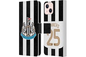 Head Case Designs Officially Licensed Newcastle United Football Club Home Kit 2025 Cup Winners Leather Wallet Case Compatible With Apple iPhone 13
