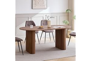 DEYARNA HOME 180 cm ovalt matbord för 6–8 personer, modernt bord med träeffektfinish och robusta elliptiska ben för kök, mats