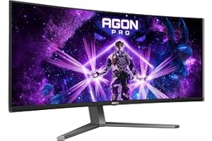 ‎AOC AOC Agon PRO AG346UCD - 34 Zoll WQHD OLED Curved Gaming Monitor, 175 Hz, 0.03 ms, FreeSync Premium Pro, G-Sync comp., HDR400 (3440x1440, 2X HDMI 2.0, 1x DisplayPort 1.4, USB Hub) schwarz