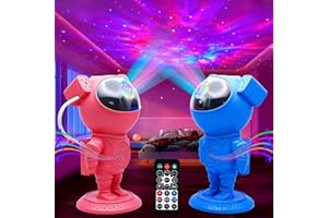 OPEKER 2 Pack Astronaut Galaxy, Night Light Projector with Colourful Nebulae,Space Projector for Kids Room Decor Aesthetic Bedroom,Gifts for a Brother and Sister Children Adults(Blue and Pink)