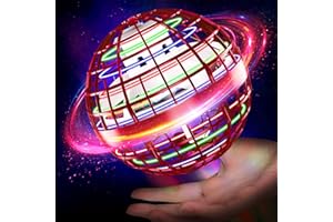 Skeufy Fliegender Ball, Magic Spielzeug Ball mit LED Licht KinderSpielzeug ab 6 7 8 9 10 11 12 Jahren, Spielzeug für Jungen Hand Controlled Hover Ball Geschenke für Jungen Mädchen 6-12 Jahre - Red