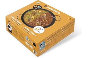 Paellissimo Pack Kit Preparado para Paella Valenciana + Kit Preparado para Arroz a Banda (2-3 raciones por Kit) + 1 Paellera 32 cm, Fuego y Horno (No apta para Vitro e Inducción)