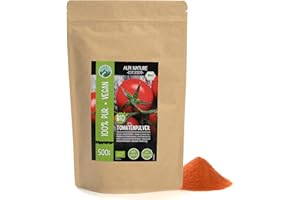 Poudre de tomates bio (500g), tomates moulues issues de l'agriculture biologique contrôlée, 100% pures et naturelles
