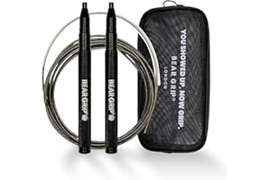 BEAR GRIP Elite Crossfit Skipping Rope for Adults – Jumping Speed Rope for HIIT, CrossFit, Boxing, MMA, Home Workout, Fat Burning – Fitness & Gym Equipment for Men and Women