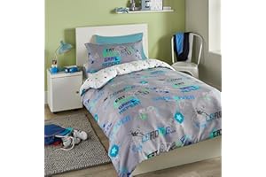 Bedlam - Gioco Glow - Glow in the dark Set Copripiumino - Letto singolo in grigio