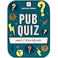 Talking Tables Pub Quiz Travel Game, Pocket Size General Knowledge Trivia for the Family to Play on a Journey or at Home Packed in a Giftable Tin Case, Secret Santa or Stocking Filler