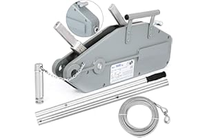 BuoQua 1.6T/3500LBS Hand Winch Rope 1600KG 25M/82ft Expert Wire Rope Puller (1.6T 25M)