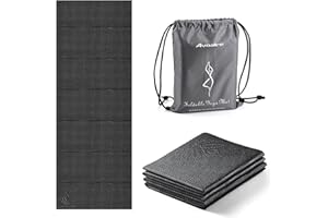 Avoalre Colchoneta de Yoga PVC Antideslizante, Blanc, 5MM de Grosor, Plegable para Fitness, Pilates