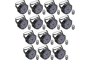 HOLDLAMP Par Licht Bühnenlicht 36 LED Par mit Fernbedienung Scheinwerfer DMX 512 mit Verstellbare Halterung Rampenlicht für Bar DJ KTV Disco Geburtstag Party Halloween Weihnachten (14 Stücke)