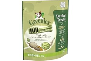 GREENIES Bastones dentales para perros pequeños que pesan de 2 a 7 kg, 43 palitos masticables, golosinas de higiene bucal certificadas por veterinarios, 340 g