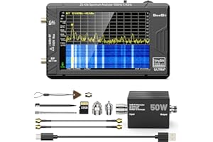 SEESII TinySA Ultra+ ZS406 Spektrumanalysator mit 50W Dämpfungsglied, 4,0 Zoll Frequenzanalysator 100kHz-5,4G Hz, 2-in-1 Signalgenerator 100 kHz - 800 MHz MF/VHF/HF UHF Eingang mit 32 GB Speicherkarte