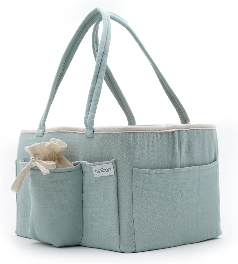 Miniboni Müslin Anne Organizer Çanta Mint Yeşili