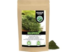 ALPI NATURE Końcówki kopru rowkowanego (250 g), delikatnie suszone końcówki koperku, koperek w 100% czysty i naturalny, do przygotowywania mieszanek przypraw