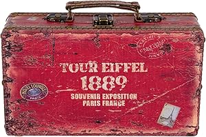 Birendy Skrzynia KD 1281 walizka, drewniana skrzynia obita sztuczną skórą, skrzynia na skarby, skrzynia piracka, rozmiar M, czerwona (26 cm szer. x 15 cm głęb. x 8 cm wys.)