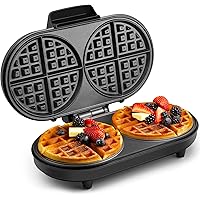 VonShef Waffle Maker – Waffle Iron with Non Stick Plates, 1200W, Double Belgian & American Waffle Machine, Savoury Snacks & D