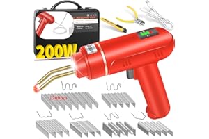 Ghguole 200W Kunststoff Schweißgerät Akku,5000mAh USB wiederaufladbare Kunststoff SchweißenSet mit 1200 PCS Heißhefter,Kunststoff Schweißen Tragbare für Auto Stoßstangen Meisten Kunststoff