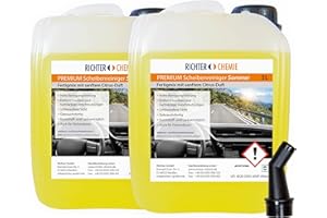 ‎RICHTER CHEMIE Premium Scheibenreiniger Sommer Scheibenwischwasser mit Ausgießer für klare Sicht im Auto - Wischwasser Auto - 2 x 5 Liter