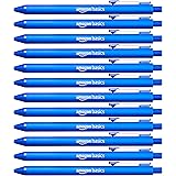 Amazon Basics - Penna a sfera a scatto - Blu - Confezione da 12