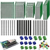 RUNCCI-YUN 82Pcs PCB Board Kits,19Pcs Double-Sided Printed Circuit Boards, Double-Sided PCB Board Prototype, Solderable Bread