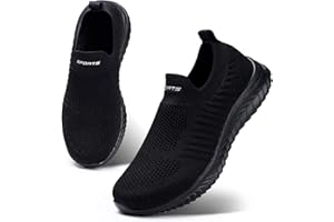 HKR Womens Slip on Trainers Comforble Walking Shoes with Memory Foam