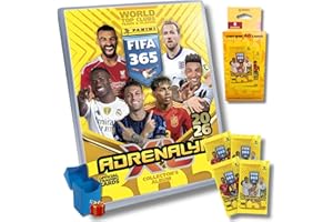 UTOPIA GOODS Panini FIFA 365 Adrenalyn 2026, Colección de Cartas, Pack Inicial con Archivador, Diferentes Versiones de Sobres, Deck Box de Regalo para repetidas (Premium+24)