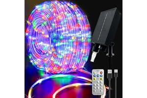 calflux Led schlauch 20m Wasserdicht,RGB Lichterschlauch Aussen,USB&Solar lichterschlauch für Innen außen,8 Modi,Timer,Fernbedienung,Wetterfest Lichterkette für weihnachten Hochzeit Deko,(Bunt)