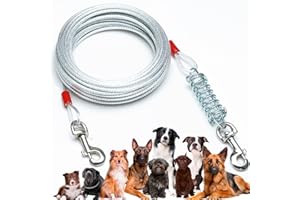 PESTAIRS HundeAuslaufkabel 20 30 50 60 229 m Auslaufkabel für Hunde mit langlebiger Feder für Outdoor Hof und Camping kein Verheddern rostfreie Trainingsleine für mittelgroße bis große Hunde bis zu 567 kg