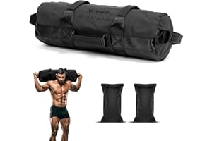 Yes4All Sac de Sable Réglable avec 7 poignées, Non rempli Power Bag de Musculation Carolous 2-90 kg, Sac Lesté pour entraînement Fonctionnel, Rucking, Crossfit, Body Pump, de Force & d'endurance