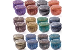 Yinuo Mirror Leere Kerzendosen 24 Pcs, Kerzengläser Kerzen Selber Machen Set Diy Set, Durchmesser 6,35 cm, Exquisite Muster für Die Kerzenherstellung