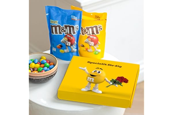 M&M's Gåvobox - "Speciellt för dig" - Innehåller 2 påsar, Peanut (150g) och Crispy (128g)