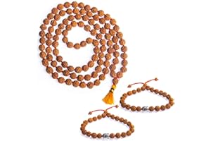 Wonder Care Authentic Rudraksh Mala-5 Face 108 + 1 Pearl - Real Himalayan Rudraksha Seeds Ornamento religioso Rosario Japa Mala Collana - Importato dal Nepal