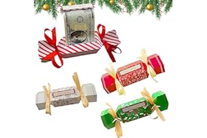 LYQAQ 4Pcs Christmas Money Gift Boxes,Christmas Pull Surprise Money Gift Box for Kids/Adult Presents,Christmas Surprise Money Pull Pouch Candy Pull Out Money Pouch for Christmas Party Decor
