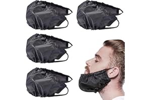 Niuhong 4 szt. męskie śliniaczki do brody, ochrona brody, chusta, baki, kark, ochrona brody, dla mężczyzn, regulowany fartuch na twarz, ochrona przed goleniem