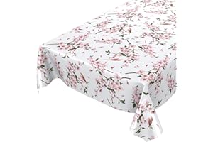 ‎ANRO ANRO Wachstuch Tischdecke abwaschbar Wachstuchtischdecke Wachstischdecke Sakura Vogel 100x140cm